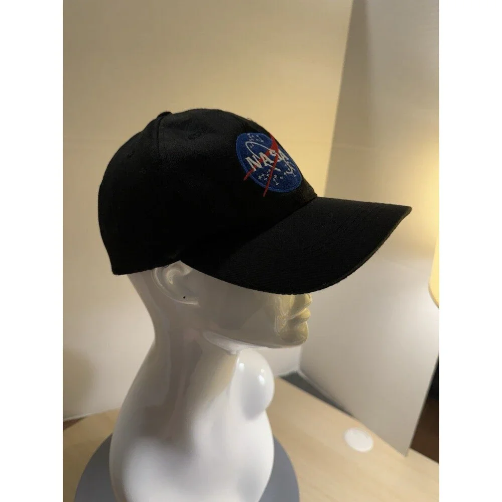 Spirit Brand NASA Hat Black Baseball Cap Cotton Strap-Back Hat Adjustable M